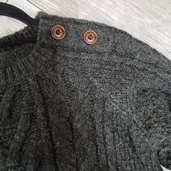 Roots Canada Melange Charcoal Gray Chunky Wool Blended Pullover Sweater XS Used - Picture 10 of 15
